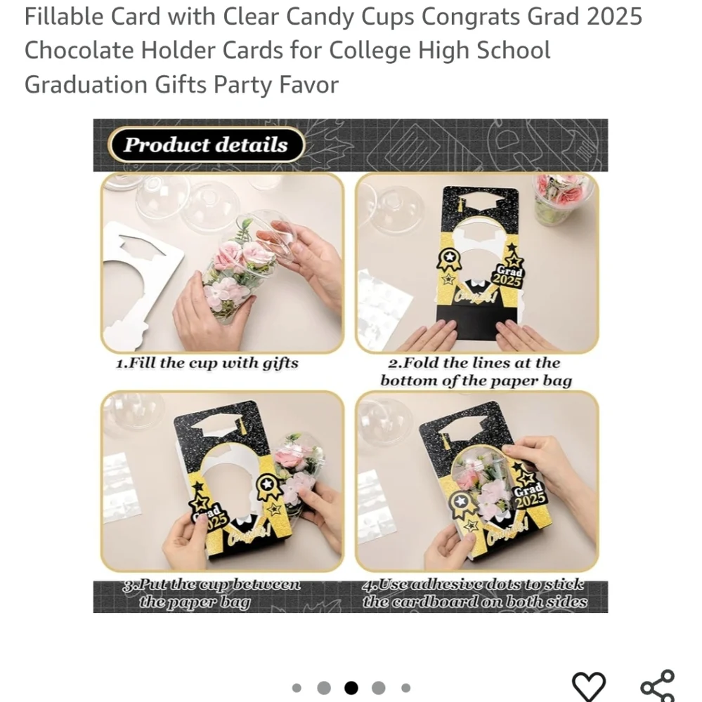 Graduation Candy Holder Cards Amd Cups Green And Black 12 Count New